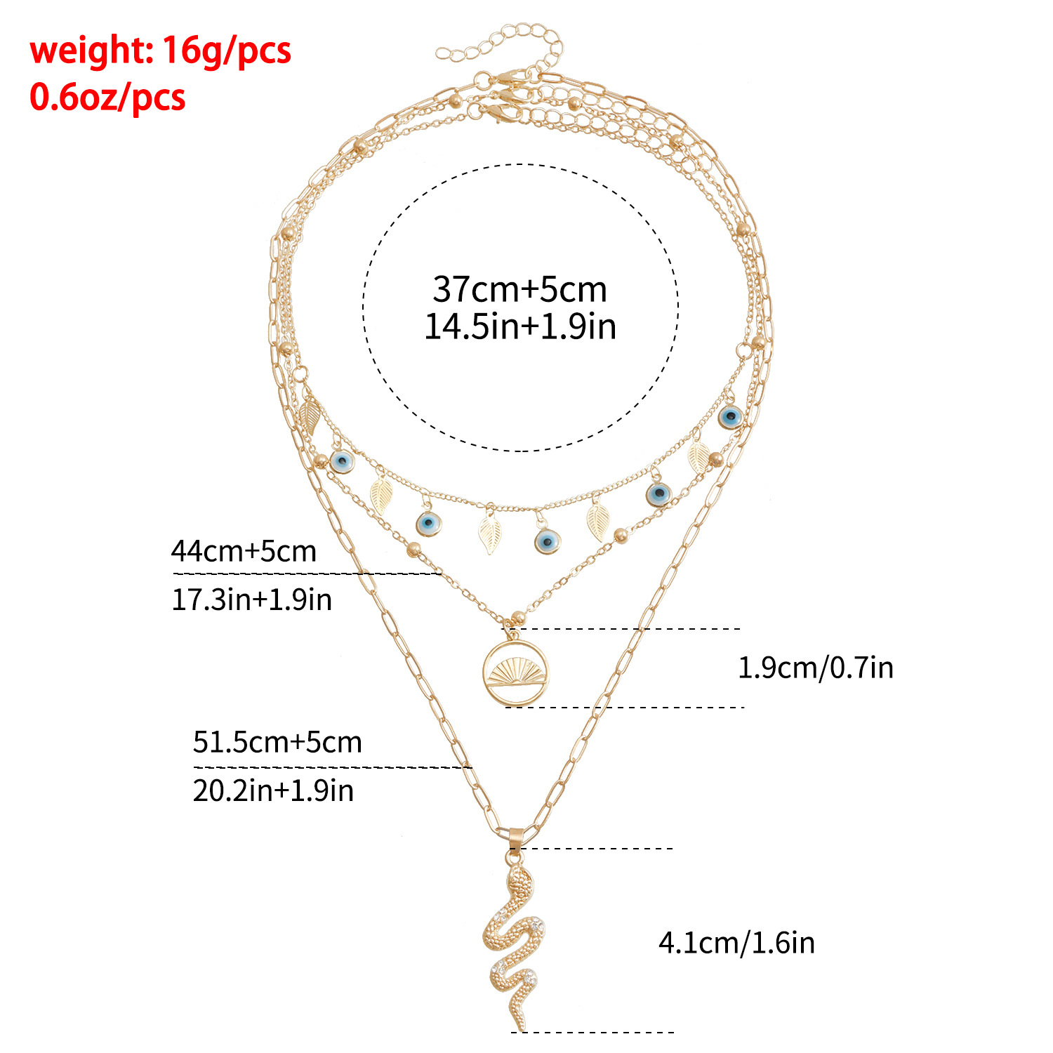 Devil's Eye Snake Pendant Necklace For Women Elegant Design_voghion.com