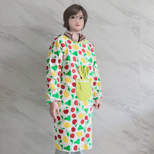 长袖围裙创意罩衫花店餐厅厨房加长加厚防水围裙