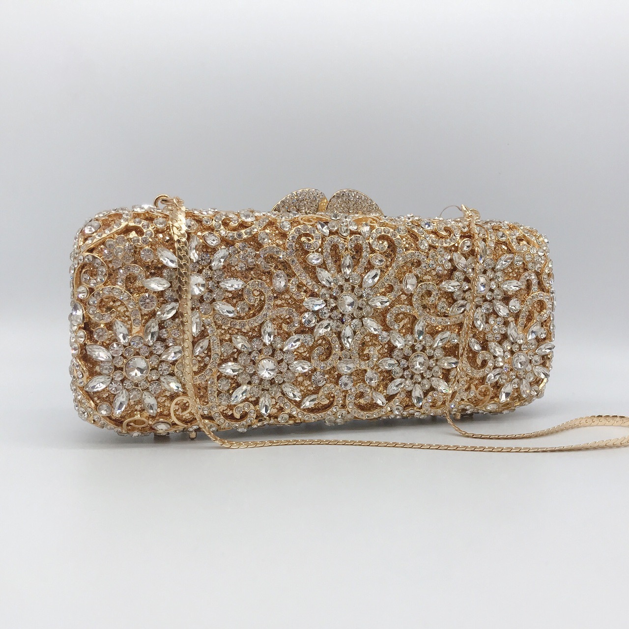 Ventas transfronterizas de metal de diamantes bolsas de cena, vestidos de banquete de damas, bolsas de moda de mano de diamantes