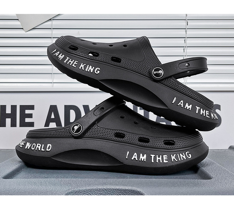 Loch Schuhe Herren Sommer Neue Dicke Sohlen Oberbekleidung Baotou Hausschuhe Rutschfeste Herren Sandalen Strandschuhe Sandale_voghion.com