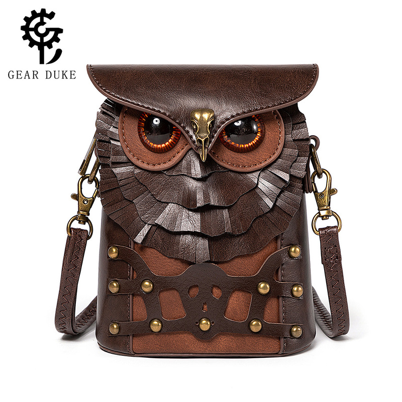Cross-border New Medieval Steampunk Women's One-shoulder Crossbody Bag Creative Owl MINI Coin Purse Satchel