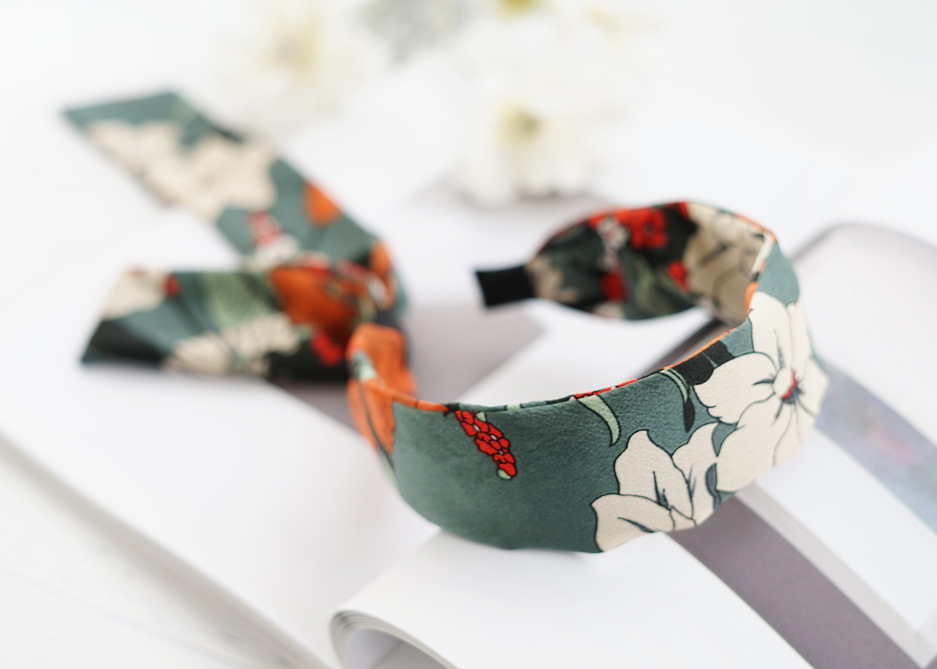 New Fashion Floral Satin Ribbon Silk Scarf Tie Headband display picture 16