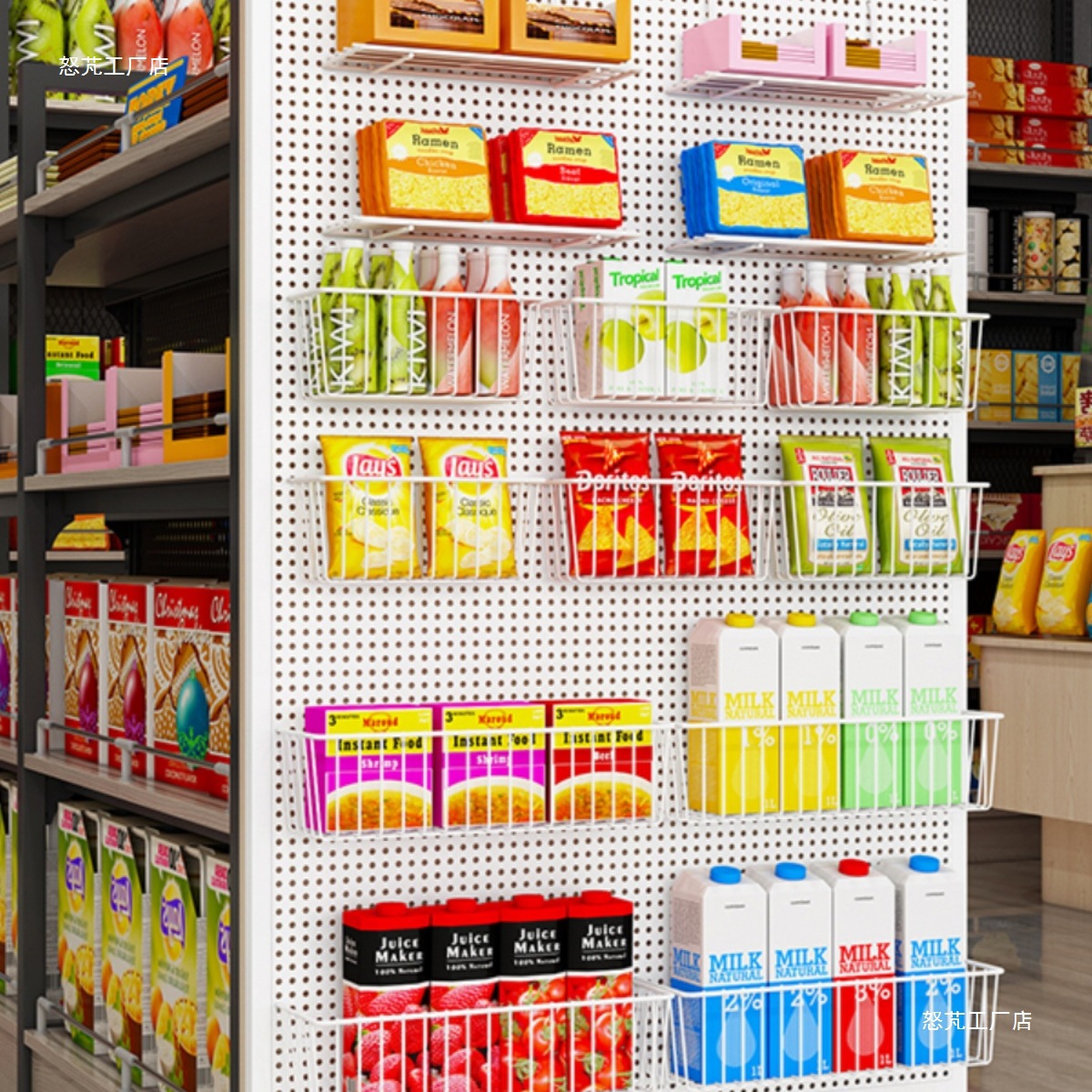 圆孔洞洞板置物架手机配件展示架超市架饰品展架五金工具挂板墙架