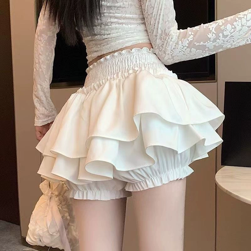 Юбка-пачка для женщин 2025, новая весенне-летняя высокая талия, миниатюрный балетный стиль, пышная белая юбка А-силуэта