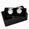 High -end white shell men's cufflink sleeve -style shirt round cuff burst cuff cufflinks cross -border dedicated