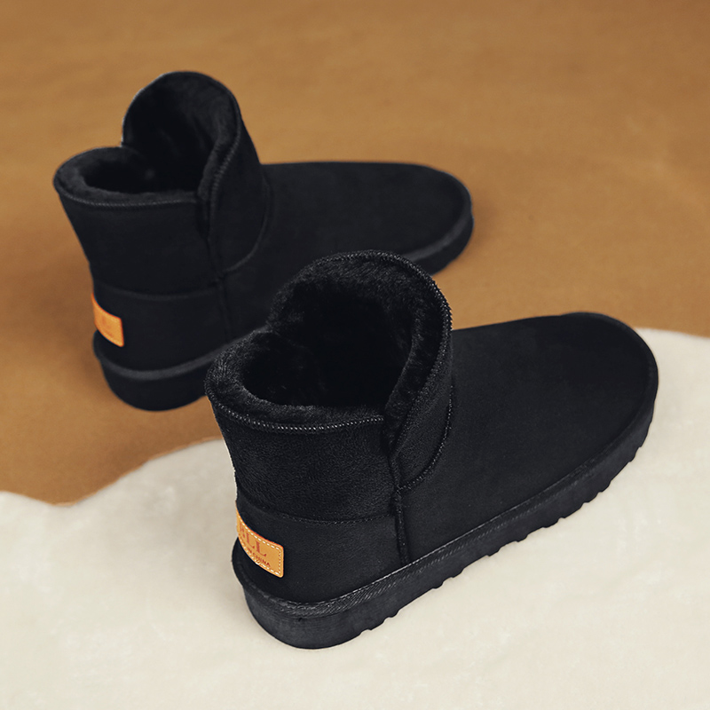 Men's snow boots with high top and thick velvet insulation cotton shoes for use, one foot on bread shoes, women's_voghion.com