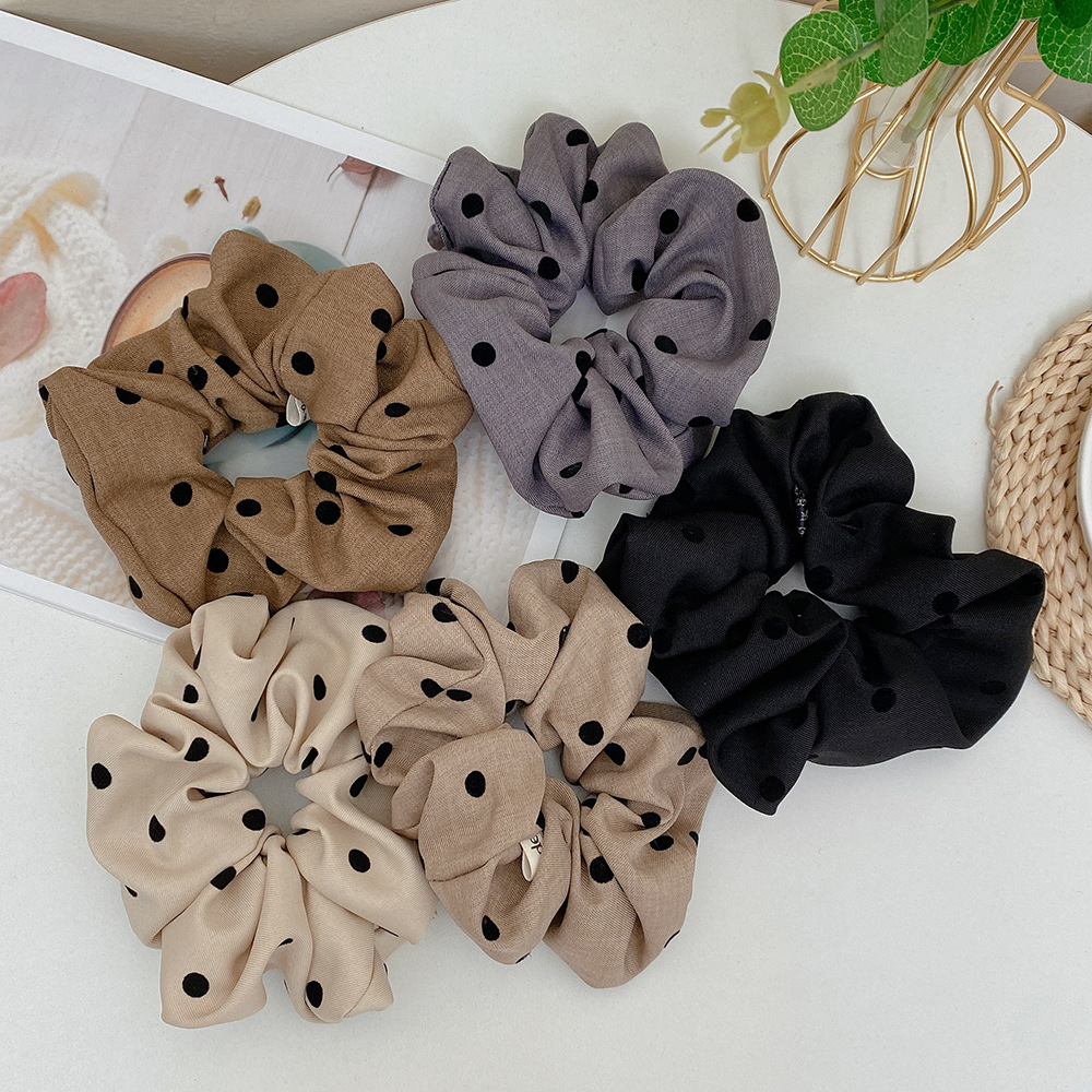 波点大肠发圈韩版网红ins发绳头绳扎头发橡皮筋丸子头高级感发饰