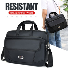 韩版大容量牛津布男士单肩斜挎包新款耐磨商务手提包15.6寸电脑包