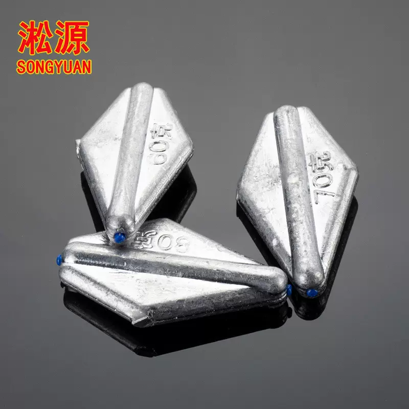 淞源渔具 扁飞机铅坠 大克重通心塑芯渔坠 淡水海钓刻度铅 路亚铅