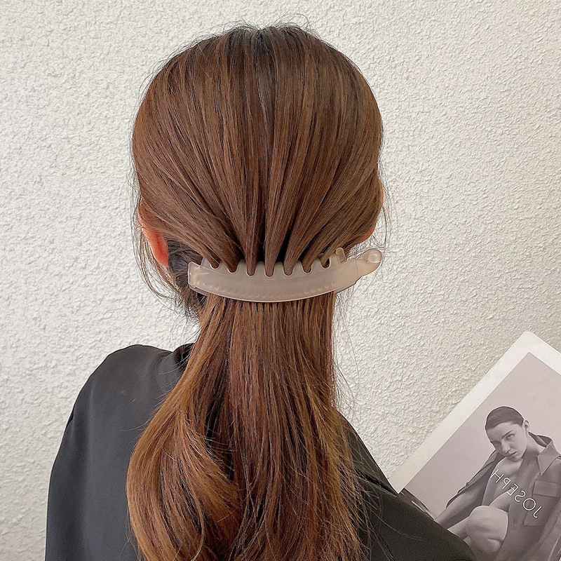 工場直販 日韓人気 フロスト加工 新品 ワンワードヘアクリップ レトロ風 万能 透明カラー ポニーテールヘアクリップ ヘアアクセサリー|undefined