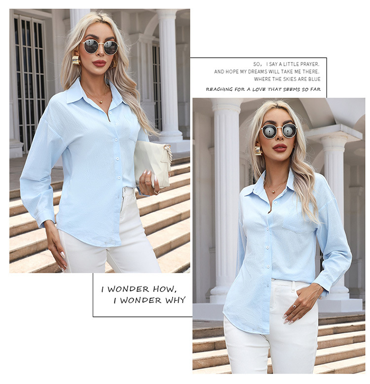 Wholesale Women's Casual Basic Solid Color Long Sleeve Blouses display picture 1
