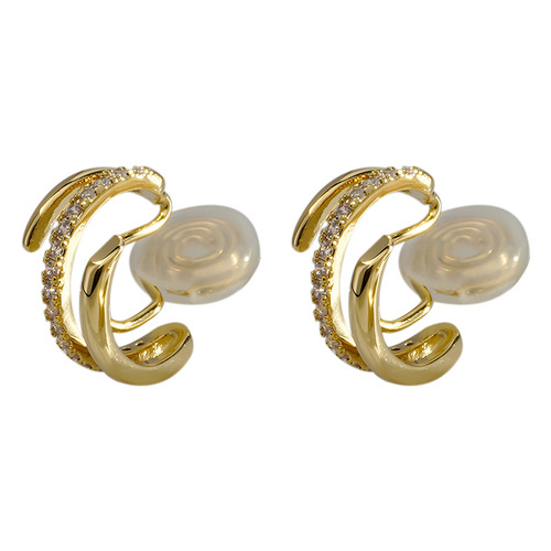 High-end hoop ear clips without pierced mosquito coil ear hoop earrings, simple, compact, elegant earrings, niche design for women