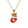 Christmas necklace, small bell, accessory, pendant for elderly, European style, with snowflakes