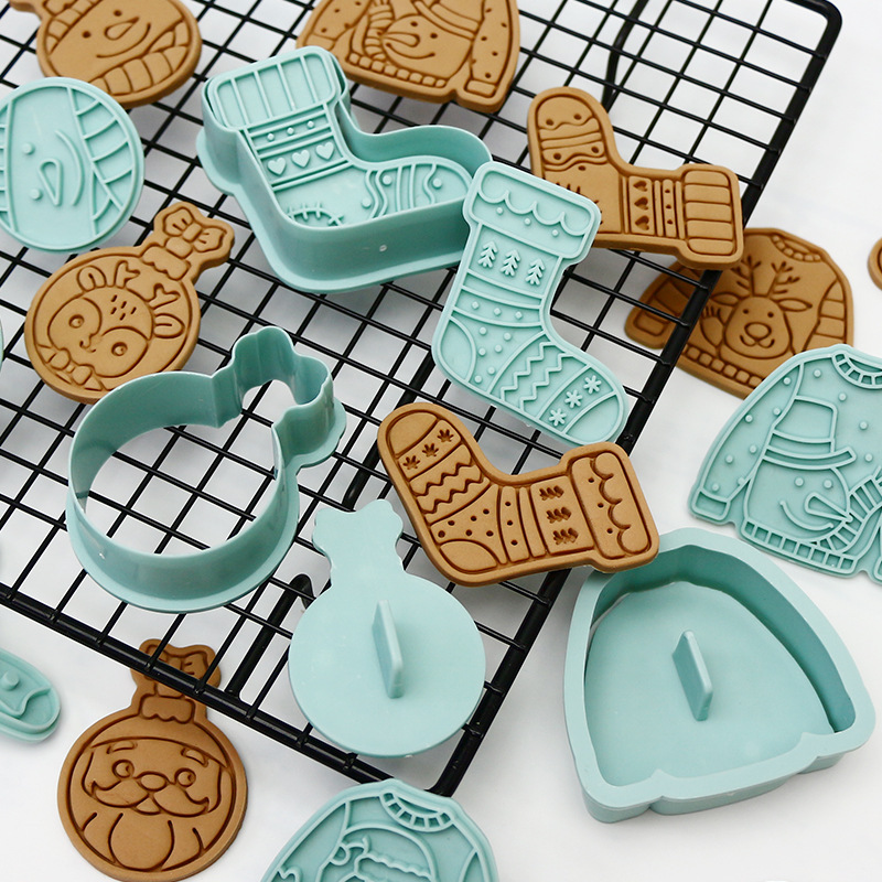 Juego de 12 Moldes para Galletas Navideñas, Moldes para Galletas con Forma de Botas, Campanas y Suéteres Navideños, Cortador de Galletas de Fondant