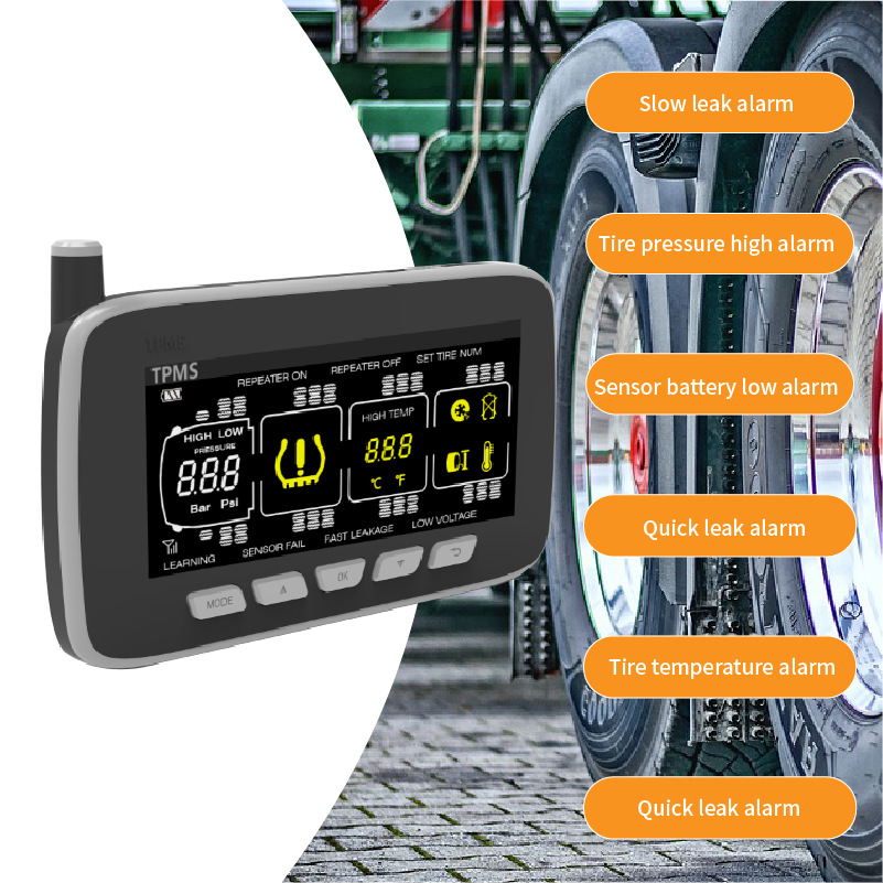 Truck and Mining Vehicle Tire Pressure Monitoring Instrument Tpms Universal Built-In and External Pressure Sensor Tire Pressure Detection System