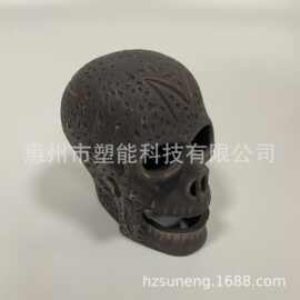 万圣节火炉烧烤派对装饰仿真骷髅头道具恐怖陶瓷摆件跨境专供