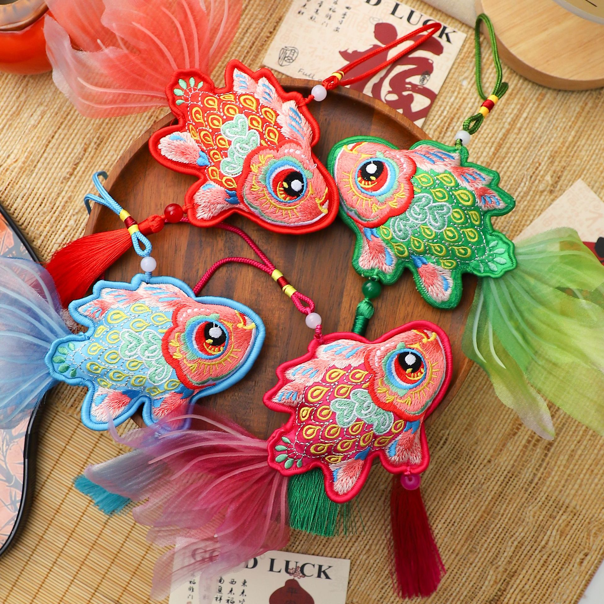 Siete colores cordier sueños koi colgar decoración de barril de Año Nuevo decoración con florista material DIY colgante floral