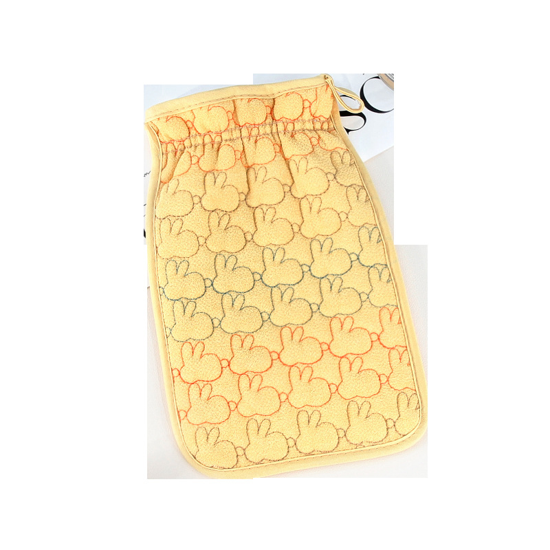 Hogar fuerte de doble capa hacia atrás frotando barro frotando artefacto gris Toalla de baño suministros de espalda guantes de baño hombres y mujeres Toalla de baño