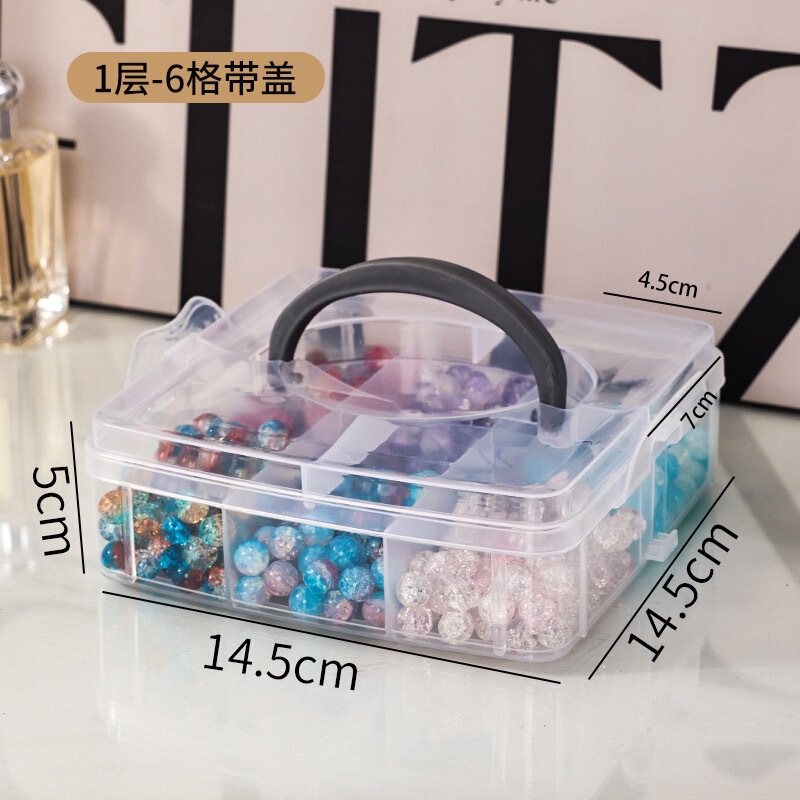 取り外し可能な透明ビーズ収納オーガナイザー多機能ハンドヘルドポータブルジュエリー包装収納ディスプレイ用品|undefined