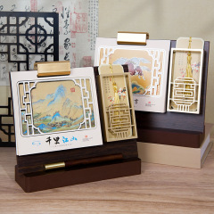 2026国风桌面台历新款办公记事打卡创意日历企业商务广告定制LOGO