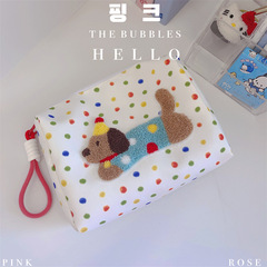 韓国のかわいい子犬の化粧バッグ刺繍漫画収納バッグ旅行整理バッグバッグバッグショッピングバッグ女性
