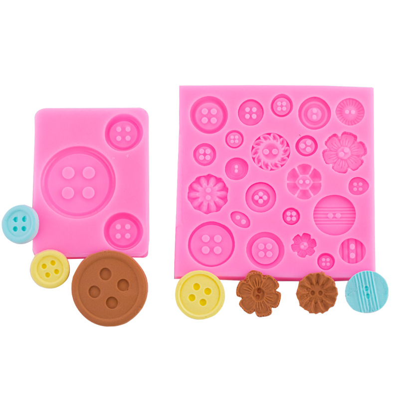 Gran y pequeño botón silicona molde epoxi colgante decoración herramienta DIY hornear fondant chocolate ritmo seco