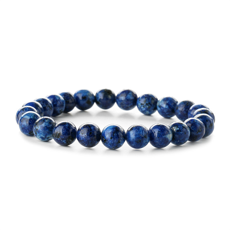 Imagen de piedra natural directa de fábrica azul oro pulsera de cuentas volcánicas pulsera de piedra esmerilada pulsera de varios colores pulsera