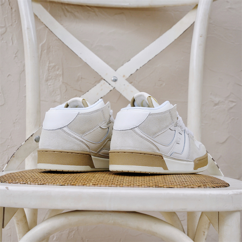 Giày sneaker nam cổ cao phong cách đơn giản dễ phối — Giày thể thao FF cổ cao màu be chi tiết 20