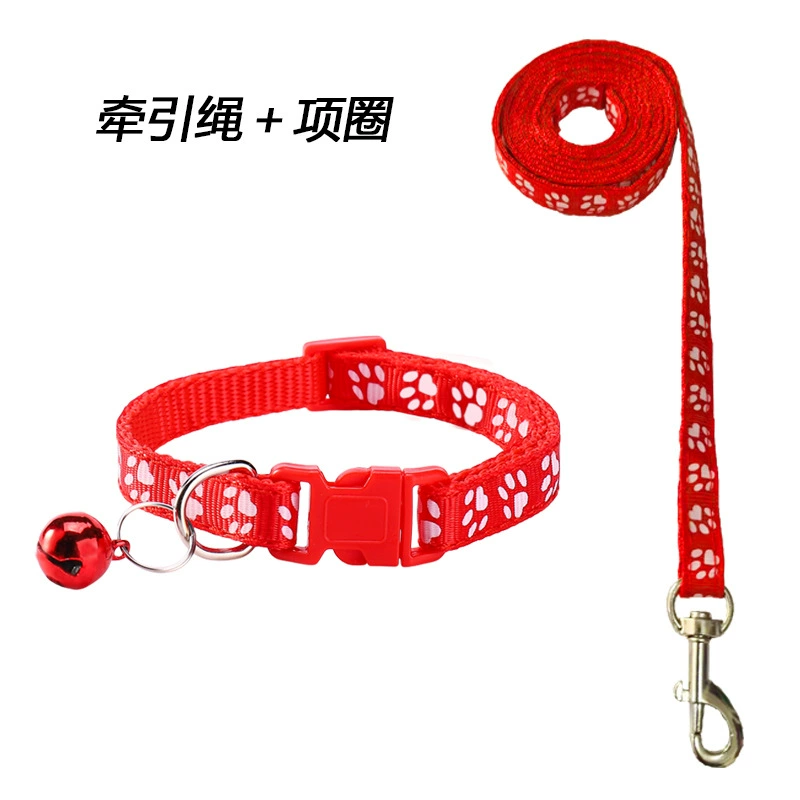 Трансграничные 1.0 собачьи следы тяговый трос Размер регулируемый с колокольчиком кошачий ошейник Многоцветный дополнительный кошачий веревку для домашних животных