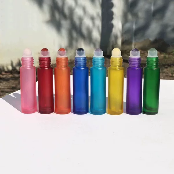 5ml10ml color roller ball bottle Jade Crystal Head frosted oil bottle for doteri perfume sub-packaging empty bottle