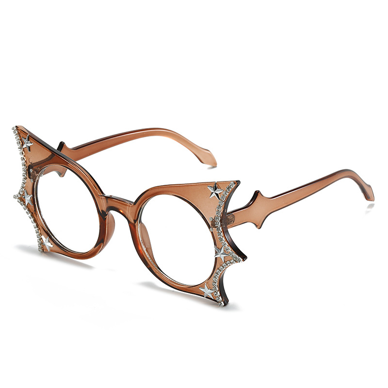 Fashion Bat Wing Eyeglass Frames For Women Diamond Studded Style_voghion.com