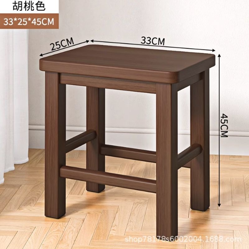 Fábrica directa taburete cuadrado de madera sólida taburete cuadrado moderno simple sala de estar taburete de comedor escuela hospital taburete de madera