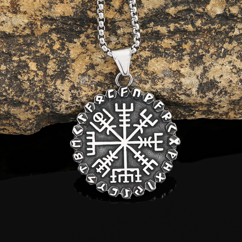 Nordic Viking-Inspired Compass Necklace Image 4