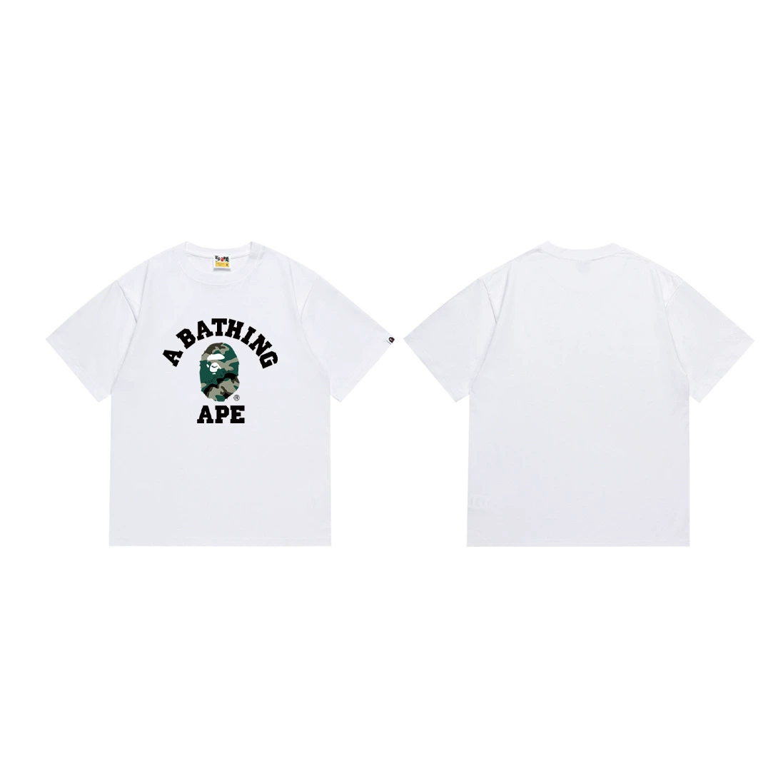 Короткая футболка повседневная с коротким рукавом (BAPE) двойной пряжи унисекс, разноцветная и размеры S–XXL