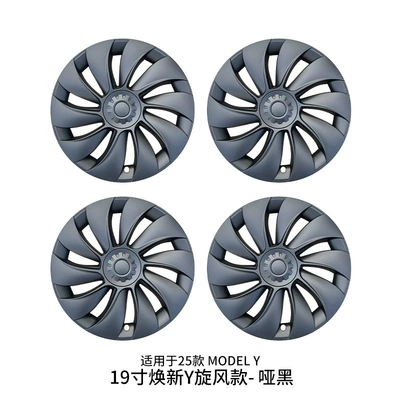 Tesla Model Y Juniper19 – Hub cover - new-model-y-19inch-floral-whirlwind-matte-black60