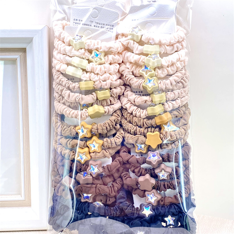 Tarjeta Diamond Ball intestino grueso lazo para el cabello de las mujeres banda para el cabello cuerda para el cabello banda de goma tienda física dos yuanes tienda accesorios para el cabello accesorios para la cabeza al por mayor