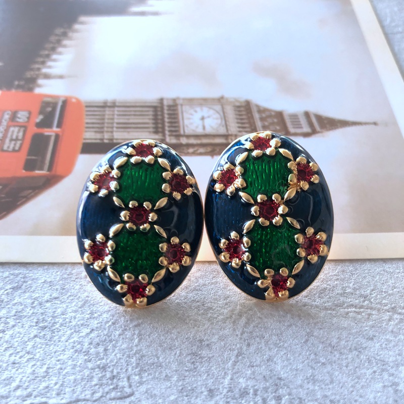 14g Weight 925 Sterling Silver Ear Needle Material No Inlaid Inlay Material Earrings, Ear Studs Classification Travel Occasion Alloy Material Printing Pattern Women'S Gender Fashion Style Grey, Green, Silver Color Fashion Printing Alloy No Inlaid Earrings Ear Studs 17