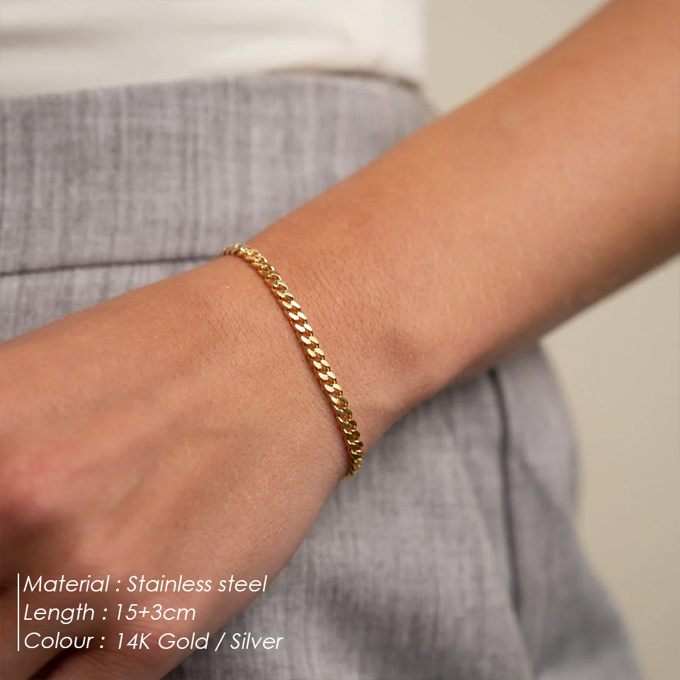 7g Weight 316 Stainless Steel  Solid Color Simple Style Bracelets For Unisex