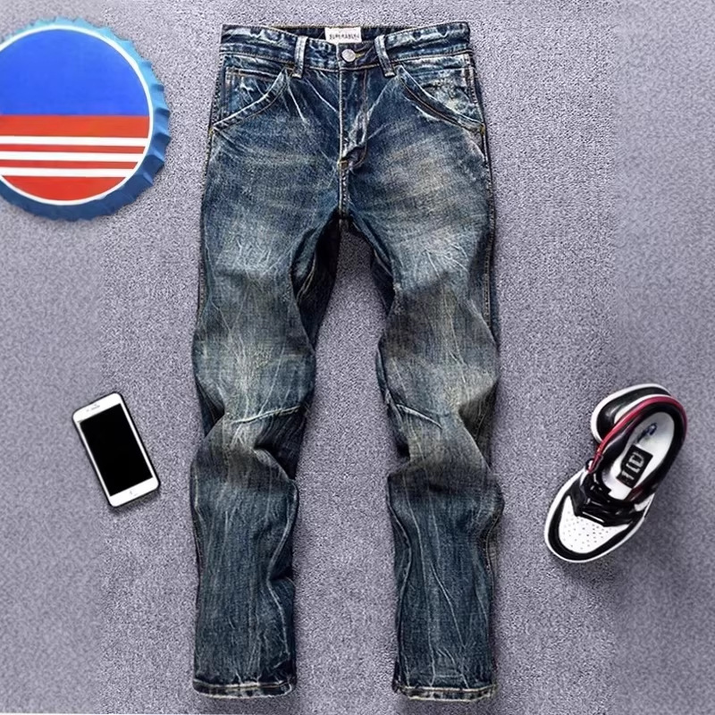 Vintage-Jeans für Herren mit geradem Bein, klassischer Denim, lässiger urbaner Stil, Heritage-Design, Größen S-XXXL_voghion.com