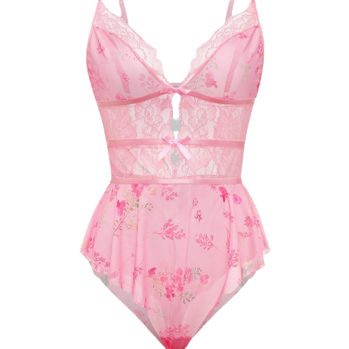 Pijamas sexy transfronterizos europeos y estadounidenses, impresión de perspectiva, tentación, ropa interior de una pieza, venta caliente de comercio exterior de Amazon AliExpress