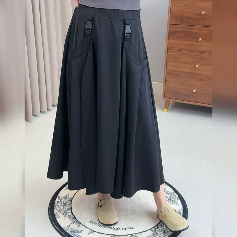 双天2025新款200斤大码女装秋装设计感不规则工装显瘦半身裙9086