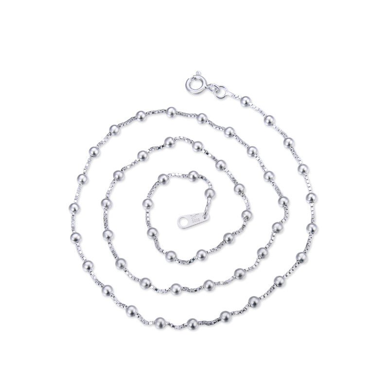 Collar de plata esterlina s925 mujer cadena de plata sin colgante cadena de cuentas hombre cadena de clavícula cadena de suéter de alta calidad cadena de celana