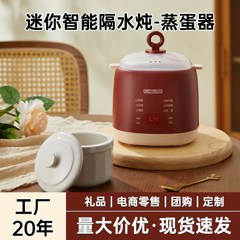 多功能蒸蛋器智能煮蛋器全自动小电炖盅陶瓷多功能家用隔水炖1.0L