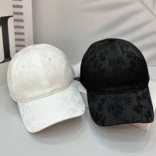 棒球帽2024春夏季新款休闲时尚国风新潮仿缎百搭气质网红鸭舌帽