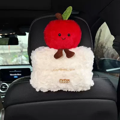 Cute Apple-shaped car tissue box Car tissue box/set - on-the-apple-tissue-bag