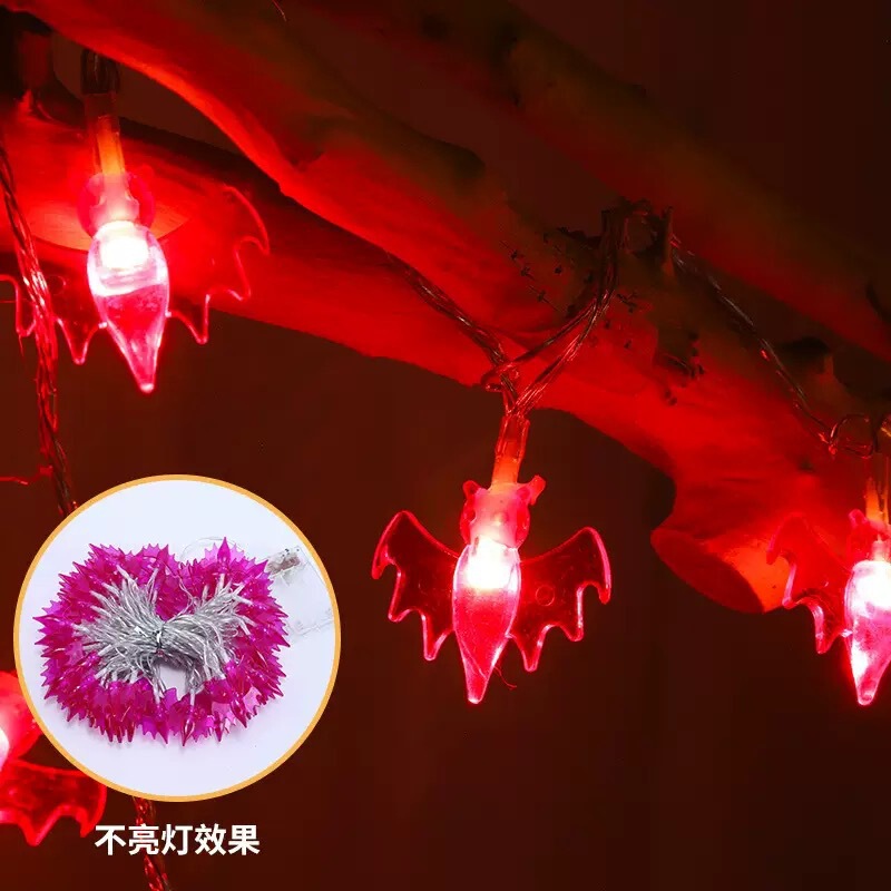 クロスボーダー新PVCソフト素材ハロウィンライトストリングカボチャゴーストコウモリスカルLED装飾ライトハロウィンスタイルライト|undefined