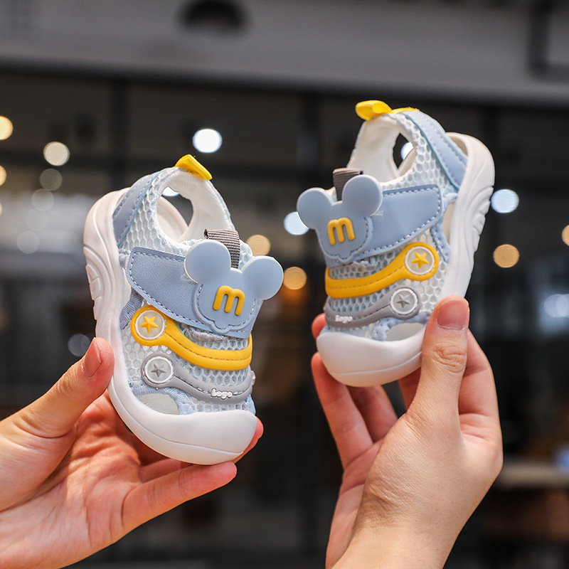 Men's Baby's Sandals Summer Mesh Cover Shoes Girls Cartoon Hollow Soft Sole Non-slip Breathable Shoes Children's Toddler Shoes
