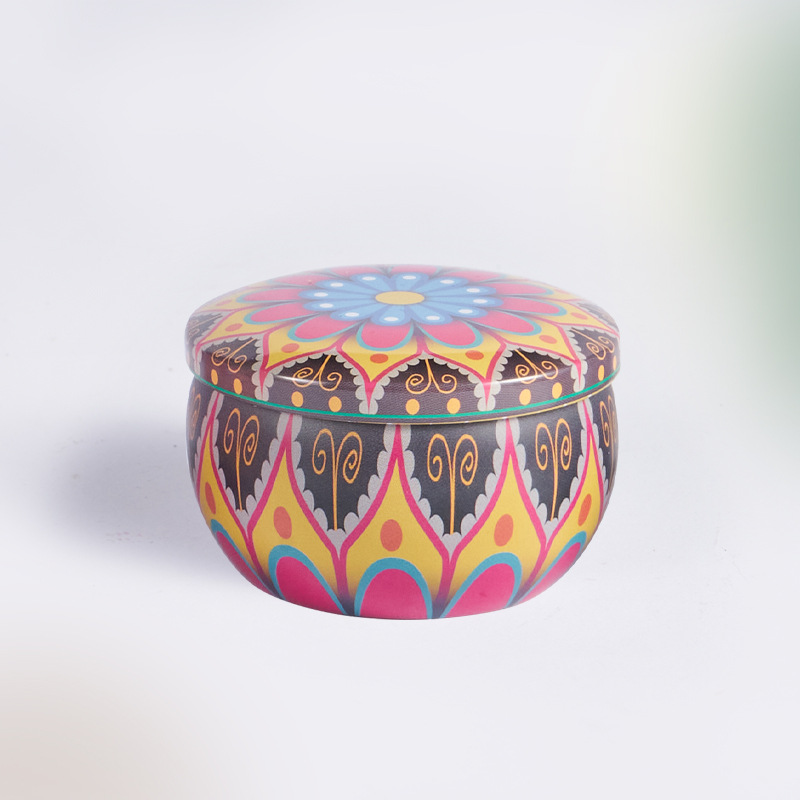 Venta al por mayor regalo de estilo étnico planta de soja cera aromaterapia vela decoración del hogar hojalata aromaterapia hierro puede vela