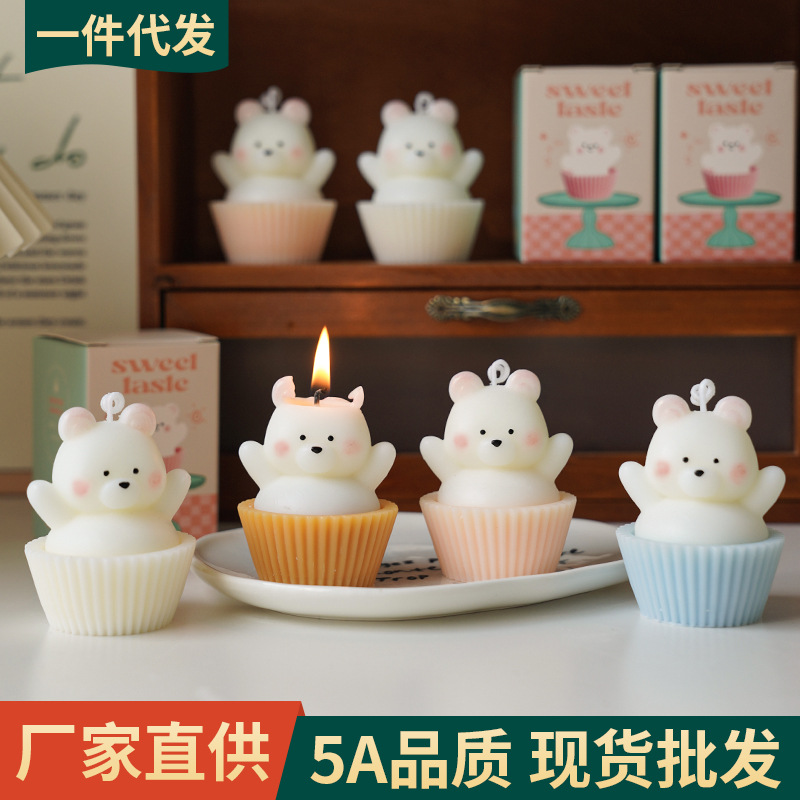 Cake creativo, velas de aromaterapia, lindos recuerdos, regalos, modelado a mano, simulación de fragancias, personalización de velas de oso