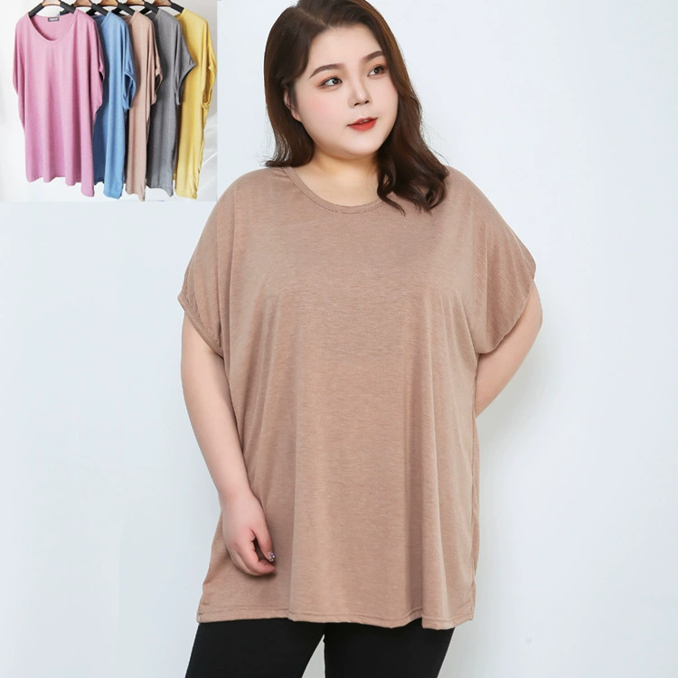 300 кг 200 кг Большие размеры Женская Толстая м хлопковая рубашка с летучей мышью эластичная футболка с коротким рукавом Домашняя одежда куртка с коротким рукавом